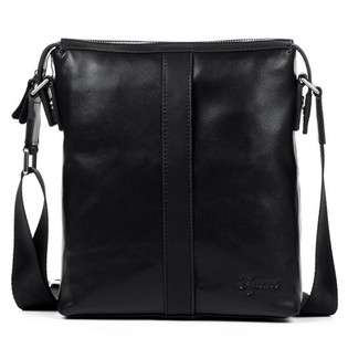   Mens Leisure Leather Shoulder Messenger Bag Color Black 