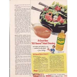  Mazola Oil For Salads And Cooking 1952 Original Vintage 