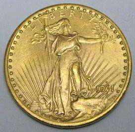 1911 D Saint Gaudens $20 1oz Double Eagle Gold Coin  