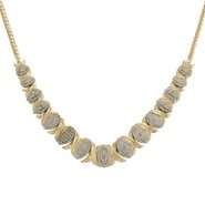 10 cttw Diamond Hugs & Kisses Necklace in 14K Gold Over Sterling Si 