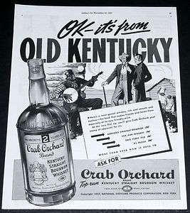 1937 OLD MAGAZINE PRINT AD, CRAB ORCHARD KENTUCKY WHISKEY, BANJO 