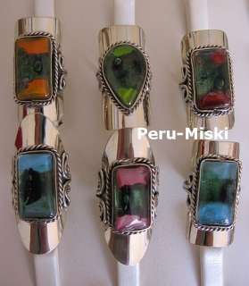100 RINGS FUSED GLASS   Peruvian Jewelry Wholesale Lot  