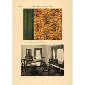 1919 Print Decorative Printer Drapery Silk Fabric Decor   Original 