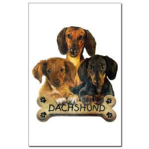  Mini Poster Print Dachshund Trio with Bone Name Plate 