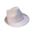 Private Island White Gangster Pinstripe Fedora Hat