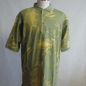 Hawaiian golf polo shirts resortwear Sage M L XL 2XL  