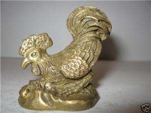 Bronze Rooster Bird Figurine Statue Feng Shui Protects  