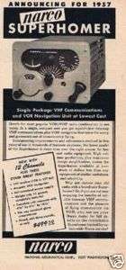 1957 Narco Superhomer VOR/VHF Radio Vintage Ad  