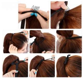 High Ponytail Clip in Remy Human Hair Extensions Many Colors and 