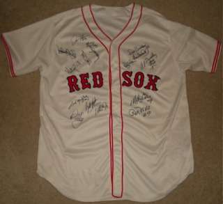 BOSTON RED SOX GREATS TEAM SIGNED JERSEY (15 AUTOS)  