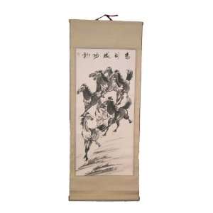  Eight Horses scroll   chinese sumi brush painting