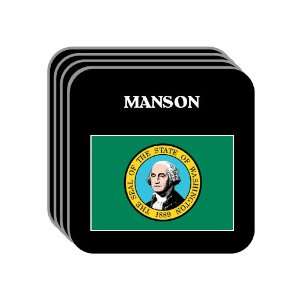  US State Flag   MANSON, Washington (WA) Set of 4 Mini 