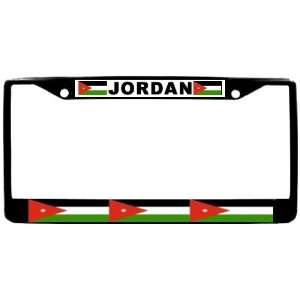  Jordan Al Urdun Flag Black License Plate Frame Metal 