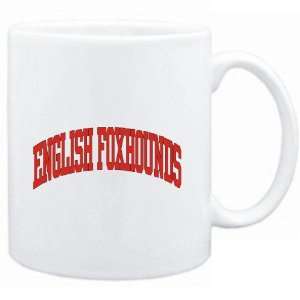  Mug White  English Foxhounds ATHLETIC APPLIQUE / EMBROIDERY 