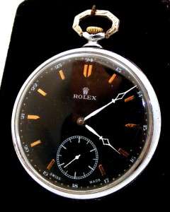 Vintage Rolex Pocket watch, Art Deco Period black dial  