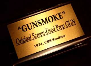 The Prop Gun comes with a plexiglass DISPLAY STAND and this engraved 