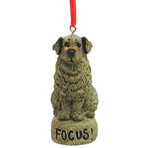 Stone Resin Focus Dog Ornament