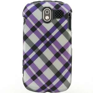  Hard Snap on Shield Rubberized With PURPLE PLAID CHECKERED 