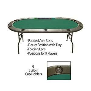  Folding Poker Table with Dealer Position 96 Inch Sports 