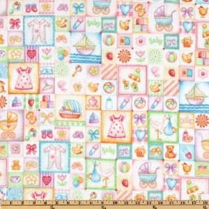  43 Wide Baby Girl Flannel Squares Pink Fabric By The 