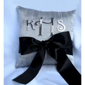  Crystal Initial or Monogram Ringbearer Pillow