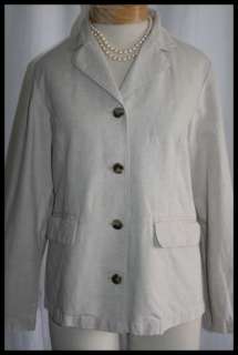 Linen / Cotton Blazer / Jacket LL BEAN Oatmeal  Sz 10P  