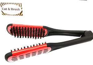 Hair Straighteners Ceramic Heat Brush Red  