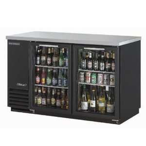Back Bar Cooler, Two section, 58.8 Inches Wide, Two Glass Doors, Holds 