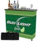 Trademark Bud Light Lime Metal 2 Shelf Portable Bar Table w/ Case