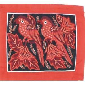 Red / Wine Macaws ~ Mola 18 x 16 Inch 