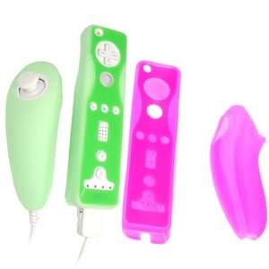   Pink 2 Tone Silicone Skin Case for Nintendo Wii Remote Controller