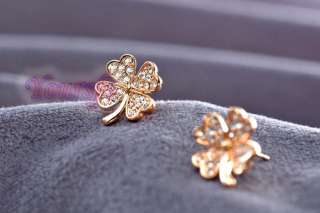   Multi Swarovski Crystal Four Leaf Clover Necklace Jewelry Set  