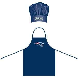  New England Patriots NFL Barbeque Apron and Chefs Hat 