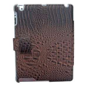   Crocodile Skin Stand Flip Leather Case Cover for iPad 2 and new ipad 3