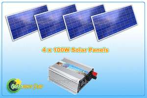 400 Watt GRID TIE INVERTER + 12 V 400 Watt SOLAR PANEL (4x 100 W 