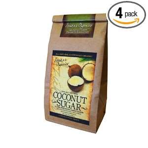   Coconut Sugar in Biodegrdable PLA Lined Kraft Bag, 8 Ounce (Pack of 4