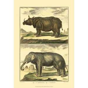  Diderots Elephant and Rhino   Poster by Denis Diderot 