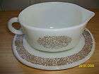   pyrex woodland gravy boat and plate boat # 77 b plate # 77  u no chips
