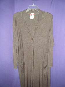 Anne Klein heather brown sweater coat size 1X  