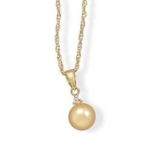   And Pendant Featuring A Diamond And 6.57mm Dyed Cultured Akoya Pearl