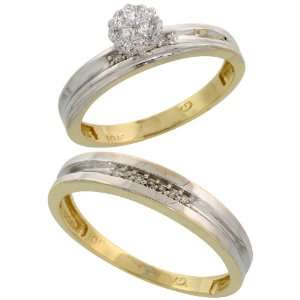 10k Gold 2 Piece Diamond Ring Set ( Engagement Ring & Man 