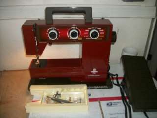 Vintage RARE Red Husqvarna Viking 5710 Sewing Machine  