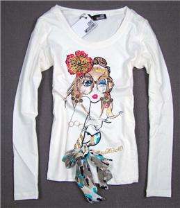 New Moschino Womens 3D Bow cute girl Shirt Sz.40 44 White  