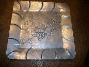 ENGRAVED TRAY EVERLAST METAL HAND FORGED 11 1/2 SQUARE  