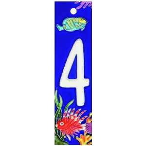  2x8.5 Art Tile House Number   Aquarium Series 4
