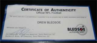   BLEDSOE AUTOGRAPHED SIGNED OFFICIAL WILSON NFL FOOTBALL PATRIOTS BILLS