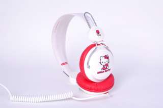 NEW COLOUD HELLO KITTY RED WHITE DJ HEADPHONES APPLE IPOD IPHONE  