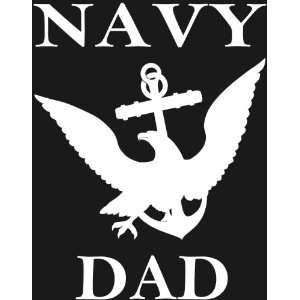  U.S. NAVY DAD Anchor logo white window or bumper sticker 