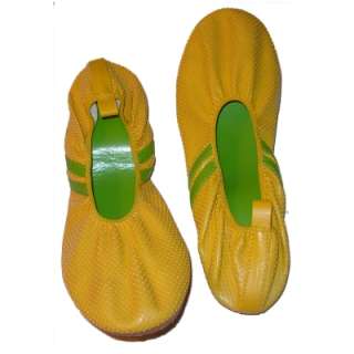 Womens Funky Yellow Flats clown shoes  