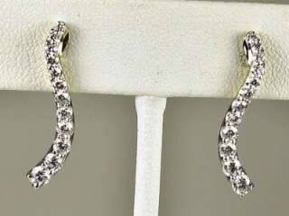   Gold 1.00ctw F VS2 Diamond Journey Earrings Retail $3415 ~3.1g  